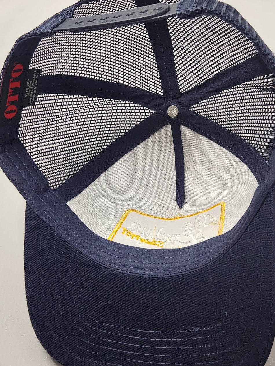 The Lodge Navy Blue & Yellow Trucker Hat - LMG Shop