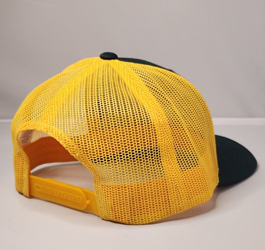The Lodge Patch Trucker Hat Green & Yellow - LMG Shop