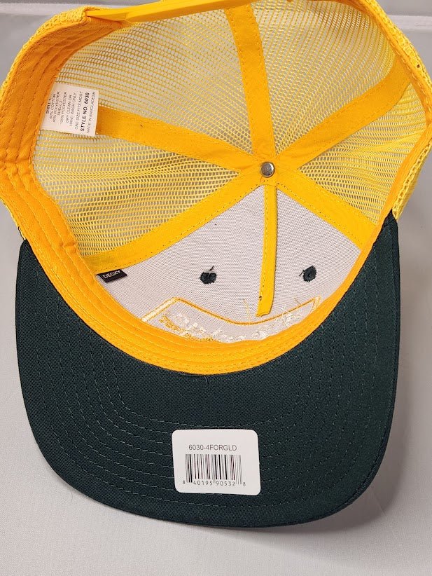 The Lodge Patch Trucker Hat Green & Yellow - LMG Shop