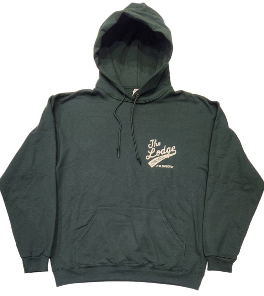 The Lodge Tavern Green & White Hoodie - LMG Shop